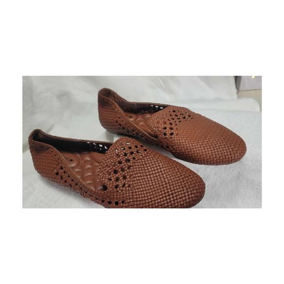 Birdies The Starling Cognac Woven Smoking Slipper Flat size 8.5 Fisherman - Picture 4 of 6